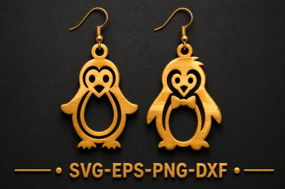 Adorable Penguin Earrings SVG Bundle for Crafting