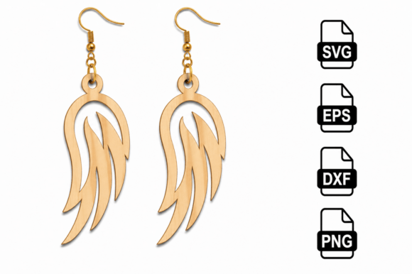Angel Wing Earring SVG Laser Cut File