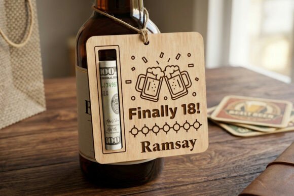 Beer Birthday Money Holder Laser Cut SVG