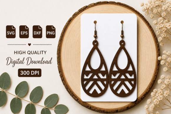 Boho Teardrop SVG Laser Cut File: Creative Craft Designs