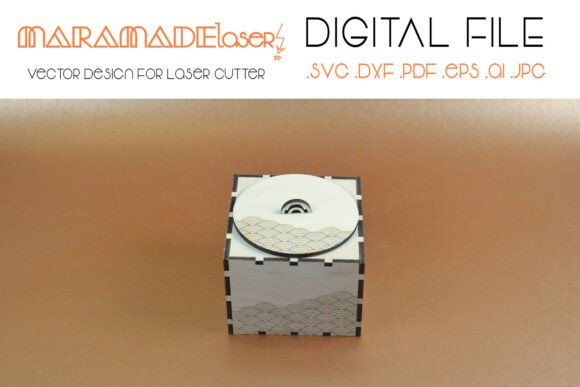 Box Deco Square Vector File 4 Laser Cut: Precision Design Asset