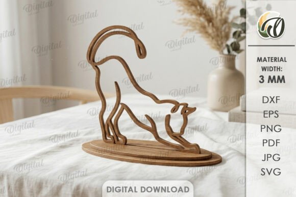 Cat Line Art Stand Laser Cut: Elevate Your Creative Projects