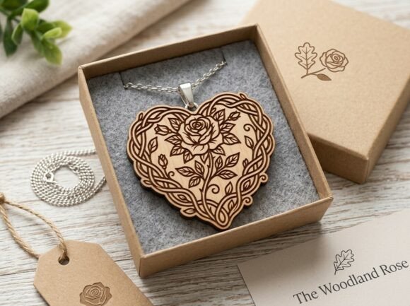 Create Elegant Laser Cut Jewelry with This Rose Heart Design