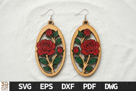 Create Stunning Rose Oval Earrings SVG Designs