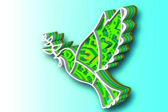 Dove, 4 Layers, 3D Mandala: A Stunning Design for Laser Crafters