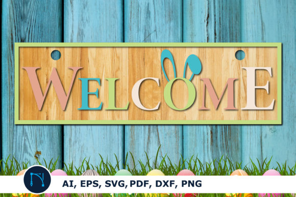 Easter Welcome Sign for Door Decor SVG: Creative Design