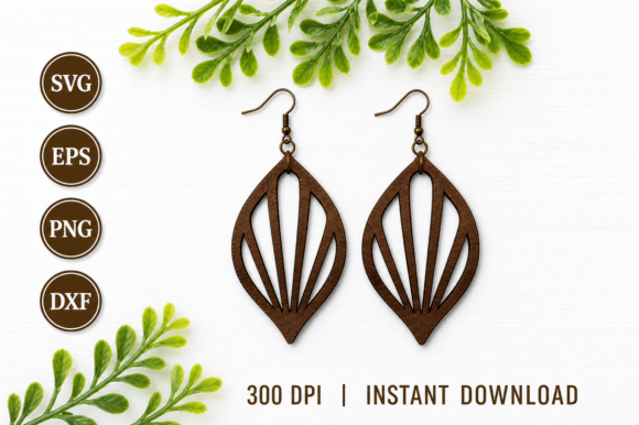 Elegant Leaf Teardrop Earrings SVG: Your Next Craft Project
