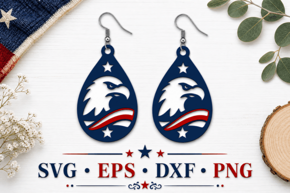 Festive 4th of July Earrings SVG & Laser Cut Files