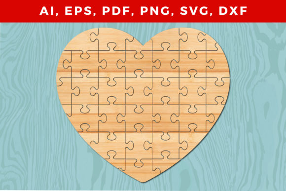Laser Cut Valentine's Heart Puzzle: A Unique Design Asset