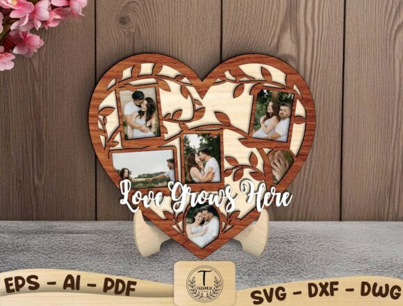 Love Grows Here Photo Frame SVG