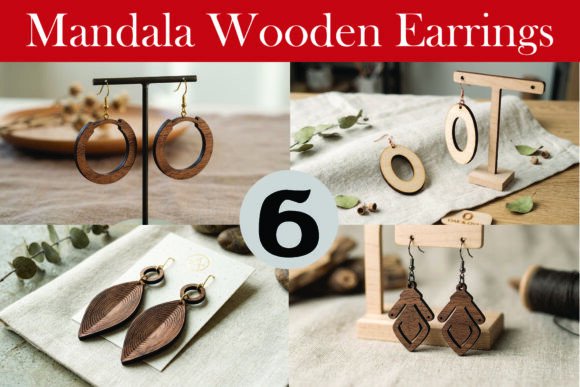 Mandala Wooden Earrings: SVG Bundle for Handmade Jewelry