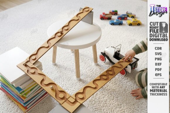 Marble Run Race Laser Cut | Montessori STEM Toy