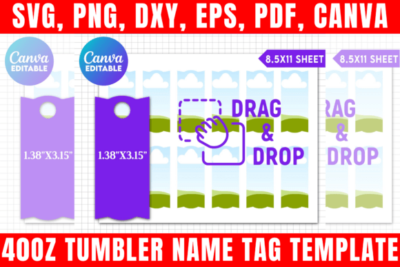 Personalize Your 40oz Tumbler: Easy Canva Name Tag Template