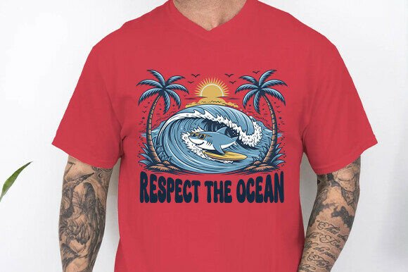 Respect the Ocean SVG: Surfing Shark Design Guide