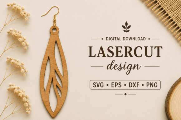 Wooden Earring SVG, Laser Cut Files for Crafters